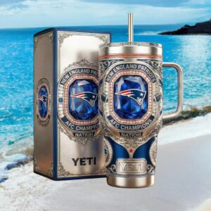 New England Patriots AFC Champion Nation Blue Jewel 40oz Tumbler