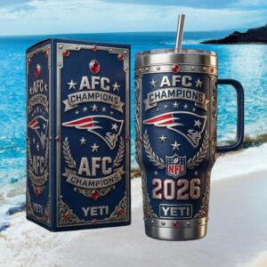 New England Patriots AFC Champions 2026 Commemorative 40oz Tumbler