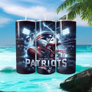 New England Patriots NFL Stadium Lightning Football 20oz Skinny Tumbler Wrap