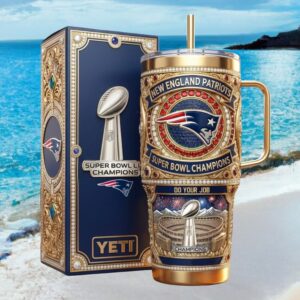 New England Patriots Super Bowl Champions Gold Jewel Tumbler