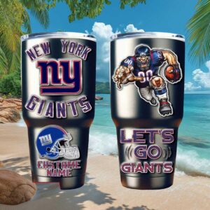 New York Giants Big Blue Pride Personalized Name Football Cup