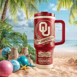 Oklahoma Sooners 130th Anniversary Commemorative 40oz Tumbler with Handle