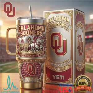 Oklahoma Sooners “Boomer Sooner” Crimson & Gold Jeweled 40oz Tumbler