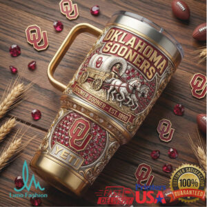 Oklahoma Sooners “Boomer Sooner” Crimson & Gold Jeweled 40oz Tumbler