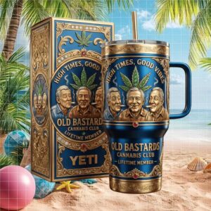 Old Bastards Cannabis Club High Times Good Vibes 3D Carved Tumbler