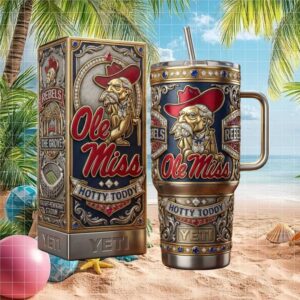 Ole Miss Rebels Rebels Elite Series Tumbler Vintage Mascot & Sapphire Inlay