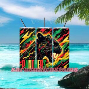 Penrith Panthers Abstract Neon Lightning Art 20oz Tumbler Design