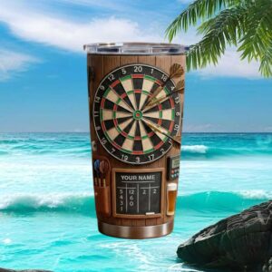 Personalized Darts Game Scoreboard 3D Illusion Pub Theme Custom Tumbler
