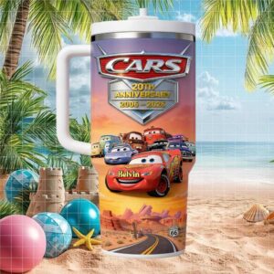 Personalized Disney Cars 20th Anniversary 2006 2026 Tumbler with Handle