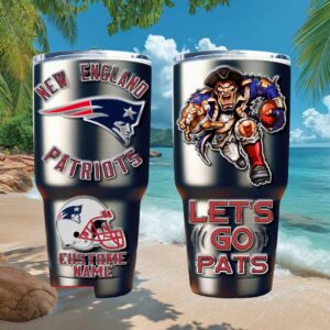 Personalized New England Patriots Tumbler Custom Name Let's Go Pats NFL Cup (3)