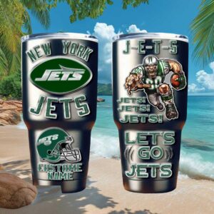 Personalized New York Jets Tumbler Custom Name NFL Football Warrior Cup
