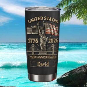 Personalized United States 250th Anniversary 1776 2026 Patriot Tumbler
