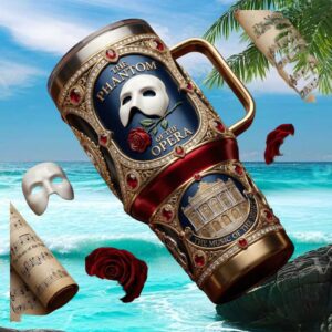 Phantom of the Opera Music of the Night Luxury Mask & Rose Tumbler