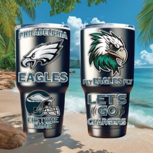 Philadelphia Eagles Personalized Name & Number Stainless Steel Tumbler