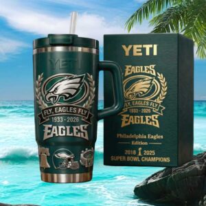 Philadelphia Eagles Super Bowl Champions Anniversary Edition Green Tumbler