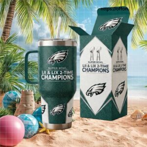 Philadelphia Eagles Super Bowl LII & LIX 2 Time Champions 40oz Tumbler Philadelphia Eagles Super Bowl LII & LIX 2 Time Champions 40oz Tumbler