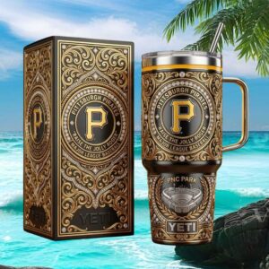 Pittsburgh Pirates PNC Park Filigree Gold & Black Luxury Tumbler