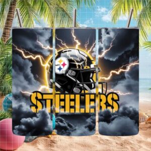 Pittsburgh Steelers Lightning Strike Storm NFL Tumbler Wrap