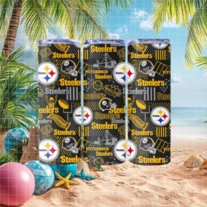 Pittsburgh Steelers NFL Pattern Logo Doodle Art Tumbler Design