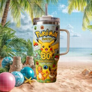 Pokemon 30th Anniversary Pikachu and Friends Personalized Tumbler