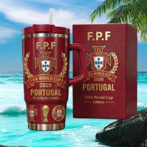 Portugal F.P.F. FIFA World Cup 2026 Official Logo Insulated Travel Tumbler
