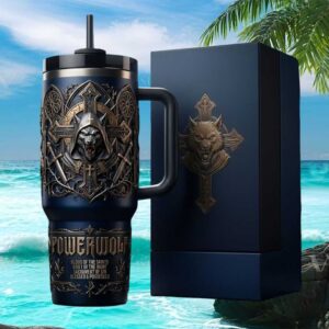 Powerwolf Blood of the Saints Heavy Metal Wolf Knight 3D Relief Tumbler