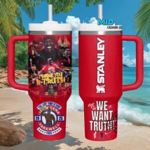 R Truth Thank You Farewell Tour 2025 WWE Fan Tribute 40oz Stanley Style Tumbler Red