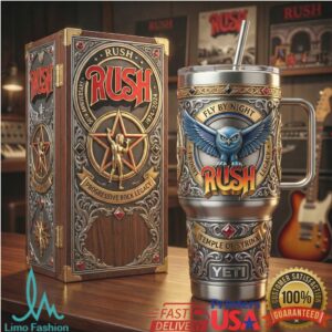 RUSH Band “Fly By Night” 50th Anniversary Progressive Rock 40oz Tumbler