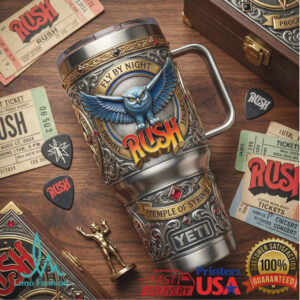 RUSH Band “Fly By Night” 50th Anniversary Progressive Rock 40oz Tumbler