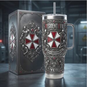 Resident Evil 30th Anniversary Umbrella Corp 40oz Tumbler