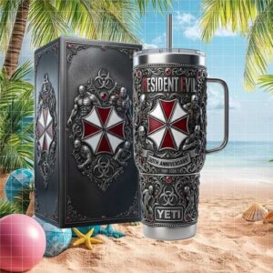 Resident Evil Umbrella Corp 30th Anniversary 3D Embossed Yeti Tumbler