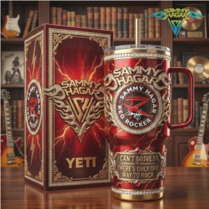 Sammy Hagar Red Rocker “I Can't Drive 55” Rock & Roll 40oz Tumbler