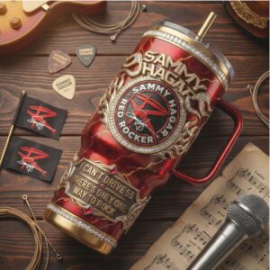 Sammy Hagar Red Rocker “I Can't Drive 55” Rock & Roll 40oz Tumbler