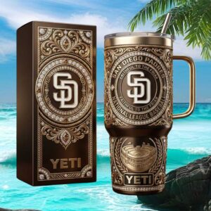 San Diego Padres Deluxe 40oz Tumbler Faithful to the Friar Brown & Gold