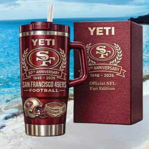 San Francisco 49ers 80th Anniversary 1946 2026 Official NFL Fan Edition Yeti Tumbler
