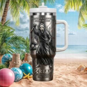 Scream 30th Anniversary 1996 2026 Ghostface “Favorite Scary Movie” 40oz Tumbler