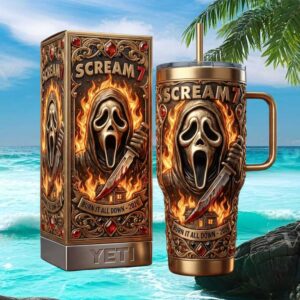 Scream 7 Ghostface Burn It All Down 2026 Horror Movie 40oz Tumbler