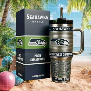 Seattle Seahawks 2025 NFC West Champions Limited Edition 40oz Tumbler with Handle