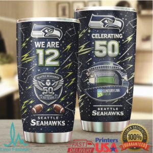 Seattle Seahawks 50th Anniversary 1976 2026 We Are 12 Fan Tumbler Seattle Seahawks 50th Anniversary 1976 2026 We Are 12 Fan Tumbler