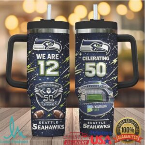 Seattle Seahawks 50th Anniversary We Are 12 Fan Edition Travel Tumbler Seattle Seahawks 50th Anniversary We Are 12 Fan Edition Travel Tumbler