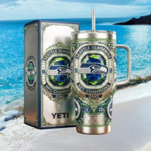 Seattle Seahawks NFC Champions Blue Jewel Edition 40oz Tumbler