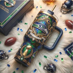 Seattle Seahawks Super Bowl Champions Stained Glass Tumbler