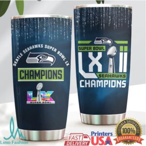 Seattle Seahawks Super Bowl LX Champions Commemorative 20oz Tumbler Seattle Seahawks Super Bowl LX Champions Commemorative 20oz Tumbler
