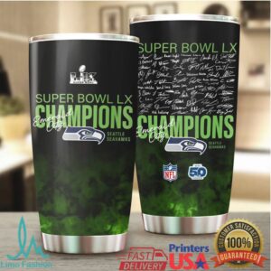 Seattle Seahawks Super Bowl LX Champions Emerald City Signature Series 20oz Tumbler Seattle Seahawks Super Bowl LX Champions Emerald City Signature Series 20oz Tumbler