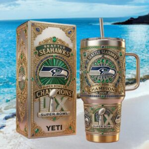 Seattle Seahawks Super Bowl LX Victory Yeti Edition 40oz Insulated Tumbler