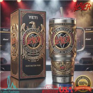 Slayer Reign In Blood 3D Embossed Heavy Metal Band Yeti Style Tumbler