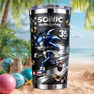 Sonic the Hedgehog 35th Anniversary 3D Metallic Effect Tumbler