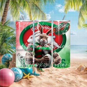 South Sydney Rabbitohs NRL Muscular Bunny Mascot Rugby Tumbler Wrap