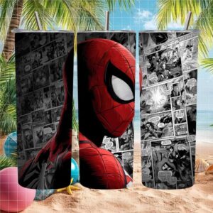 Spider Man Comic Panels Tumbler Wrap Retro Superhero Art