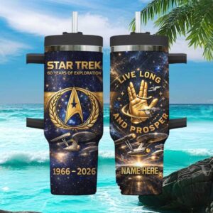 Star Trek 60 Years of Exploration Live Long and Prosper Custom Tumbler